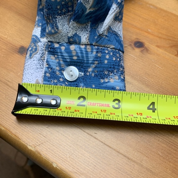 D’Allaird’s Vintage Office Blouse, Lightweight, Opaque, Long Sleeve, Blues - Picture 9 of 10